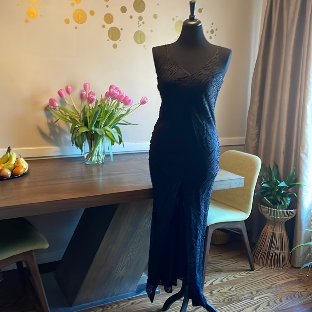 & Other Stories Black Front Slit Maxi Dress size 6
